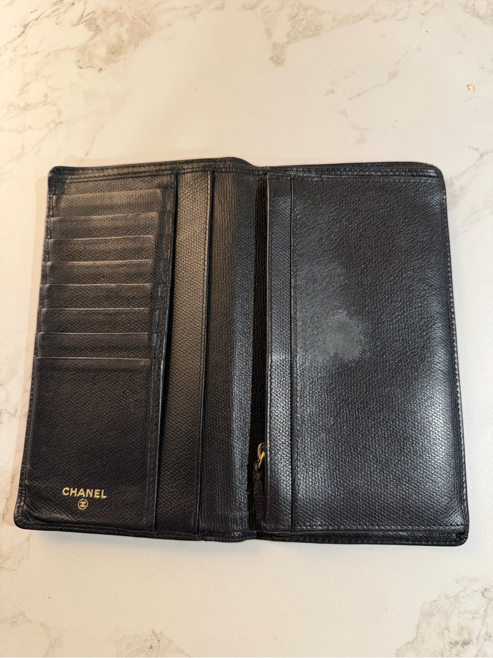 CHANEL Black Leather CC Logo Long Wallet - Picture 3 of 5